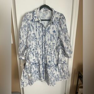 Entro Blue and white floral mini dress